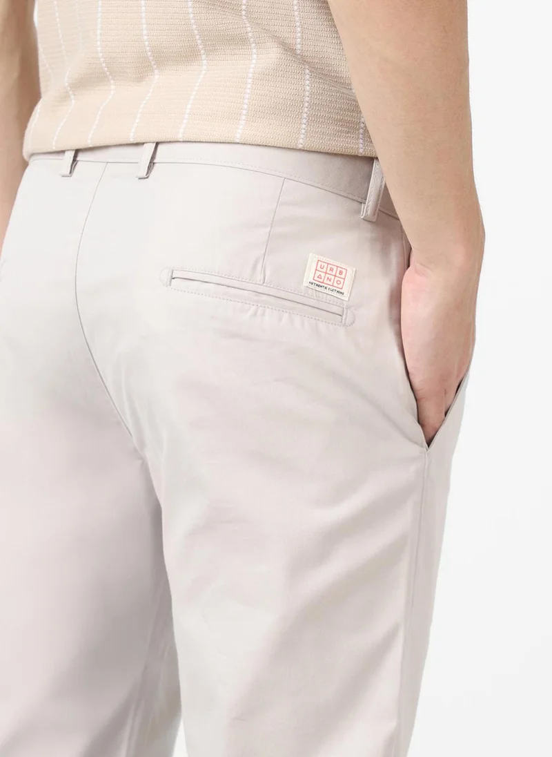 Urbano Fashion  Urbano Fashion Men's Grey Cotton Slim Fit Casual Chinos Trousers for Men | Best Price UAE